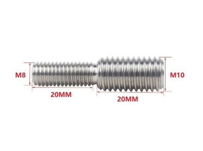 Male machine thread adapter M8 to M10